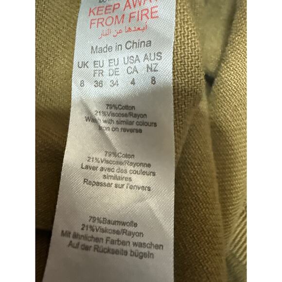 PLT Label Women's Green Mid Rise Side Tie Wide Leg Baggy Trousers Pants Size 4 - Picture 5 of 5